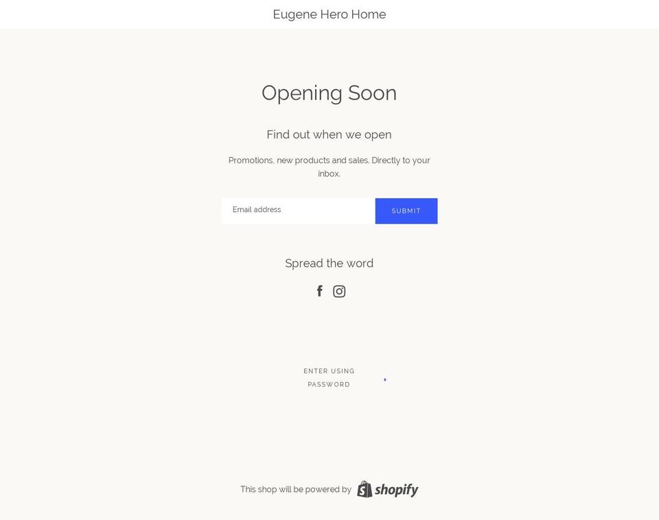 eugeneheroart.com — Shopify storefront screenshot