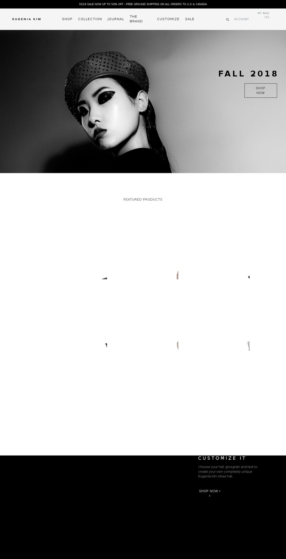 eugeniakim.com — Shopify storefront screenshot