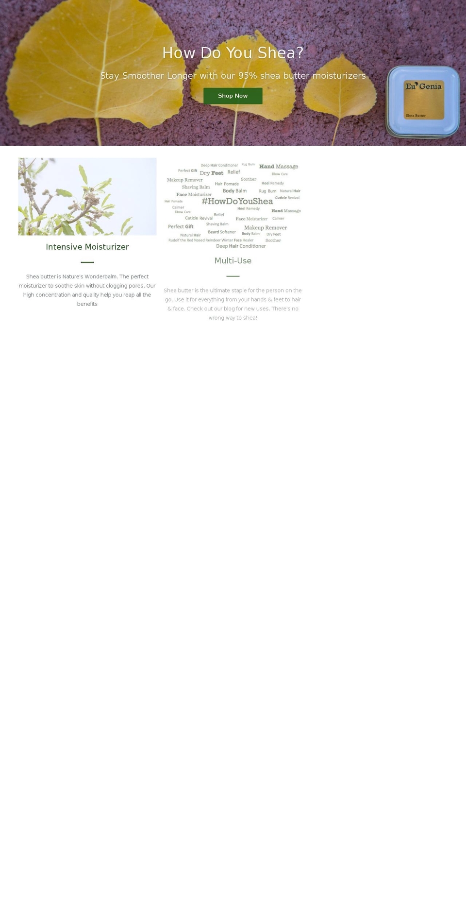 eugeniashea.com shopify website screenshot
