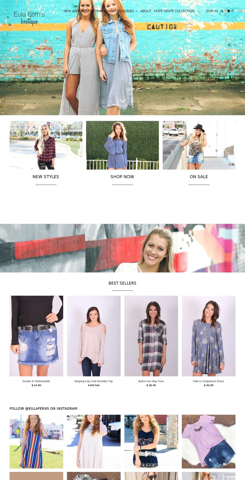 eulaferns.com shopify website screenshot