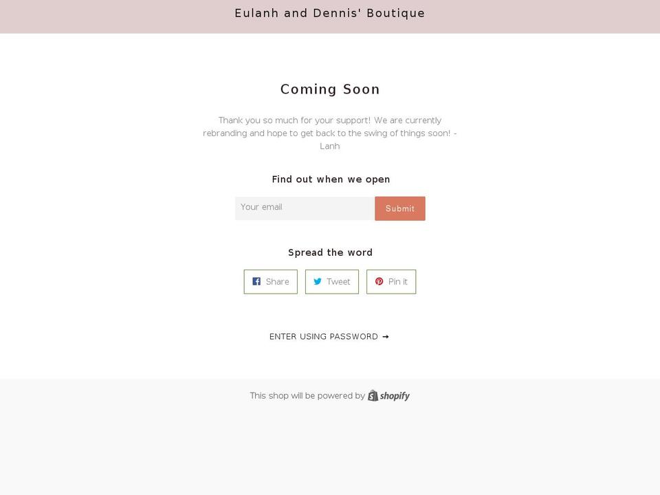 eulanhanddennis.com shopify website screenshot