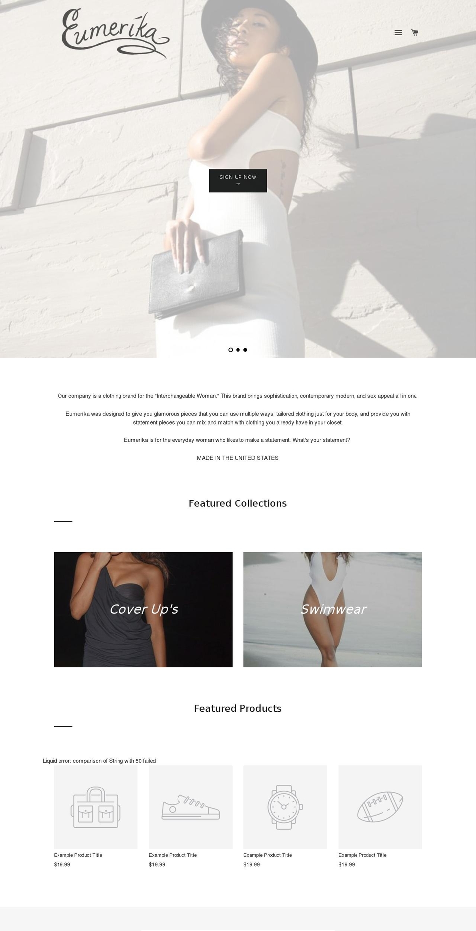 eumerikallc.com shopify website screenshot