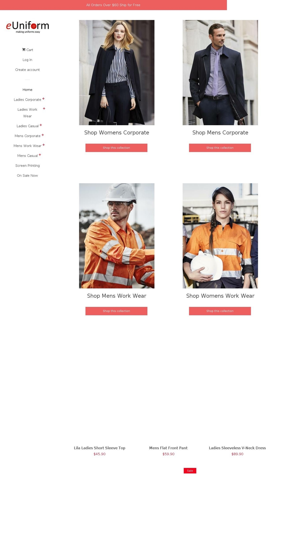 euniform.com.au shopify website screenshot