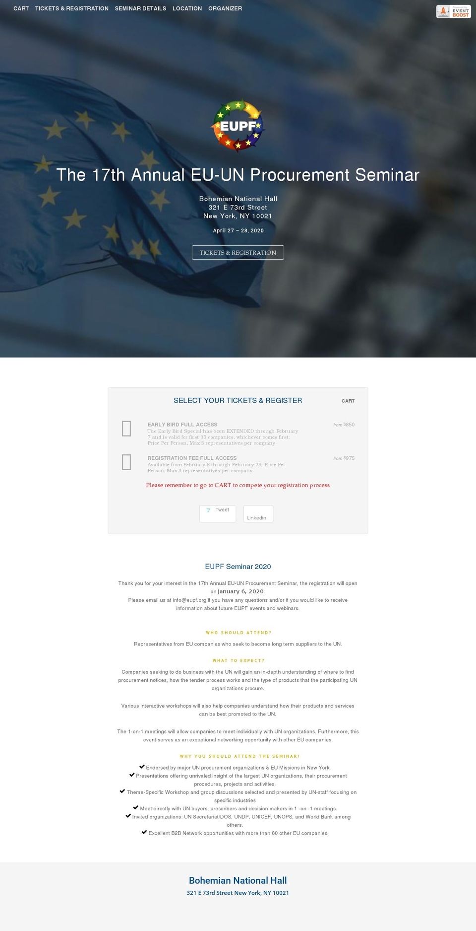 eupf-seminar-registration.com shopify website screenshot
