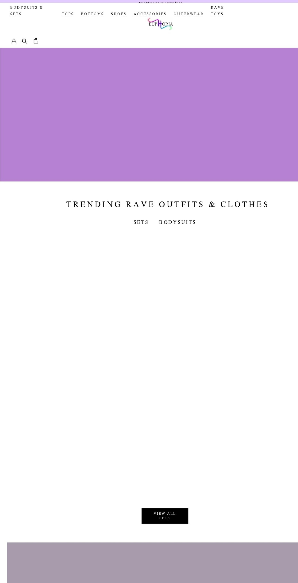 euphoriaraveclothing.com shopify website screenshot