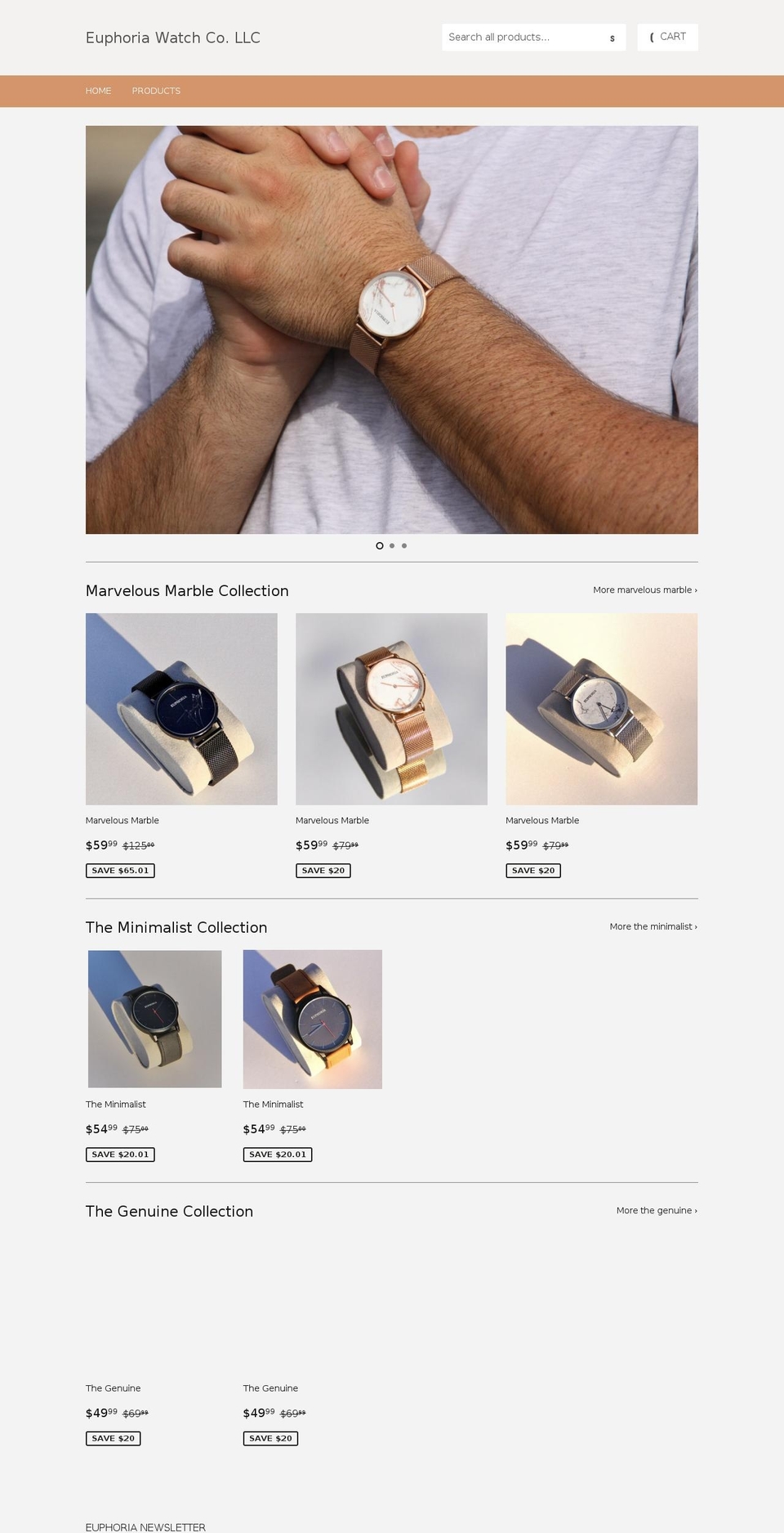 euphoriawatchco.com shopify website screenshot