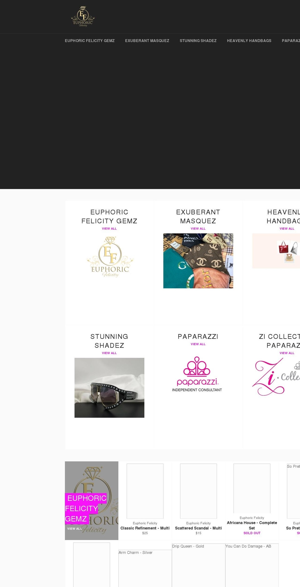 euphoricfelicitygemz.com shopify website screenshot