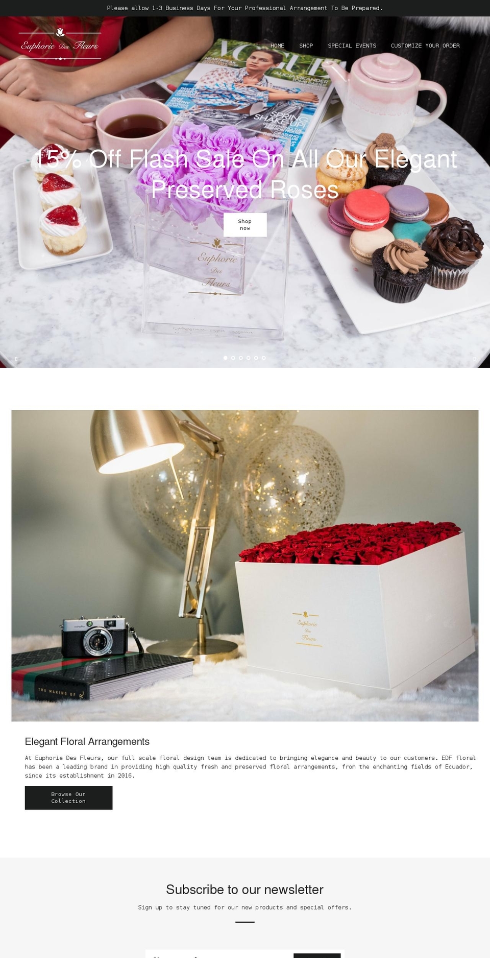 euphoriedesfleurs.com shopify website screenshot