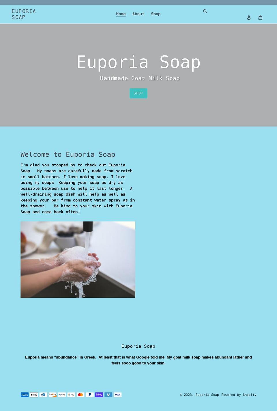 euporiasoap.com shopify website screenshot