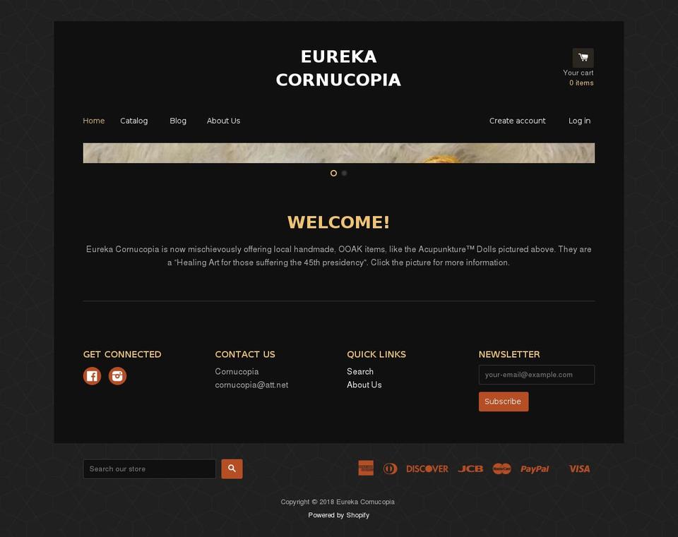 eureka-cornucopia.com shopify website screenshot