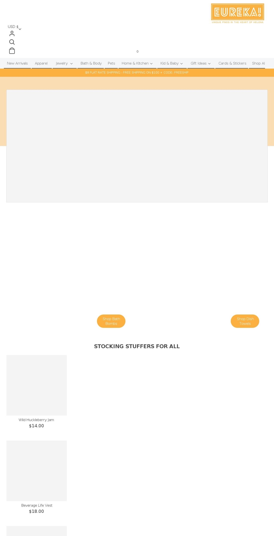 eurekahelena.com shopify website screenshot