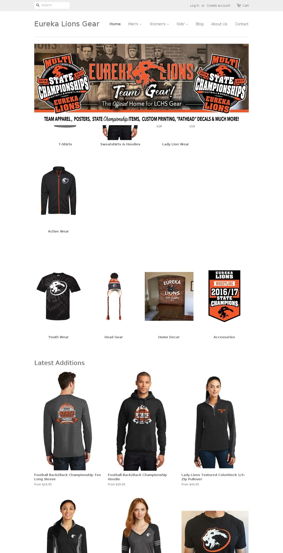 eurekalions.com — Shopify storefront screenshot