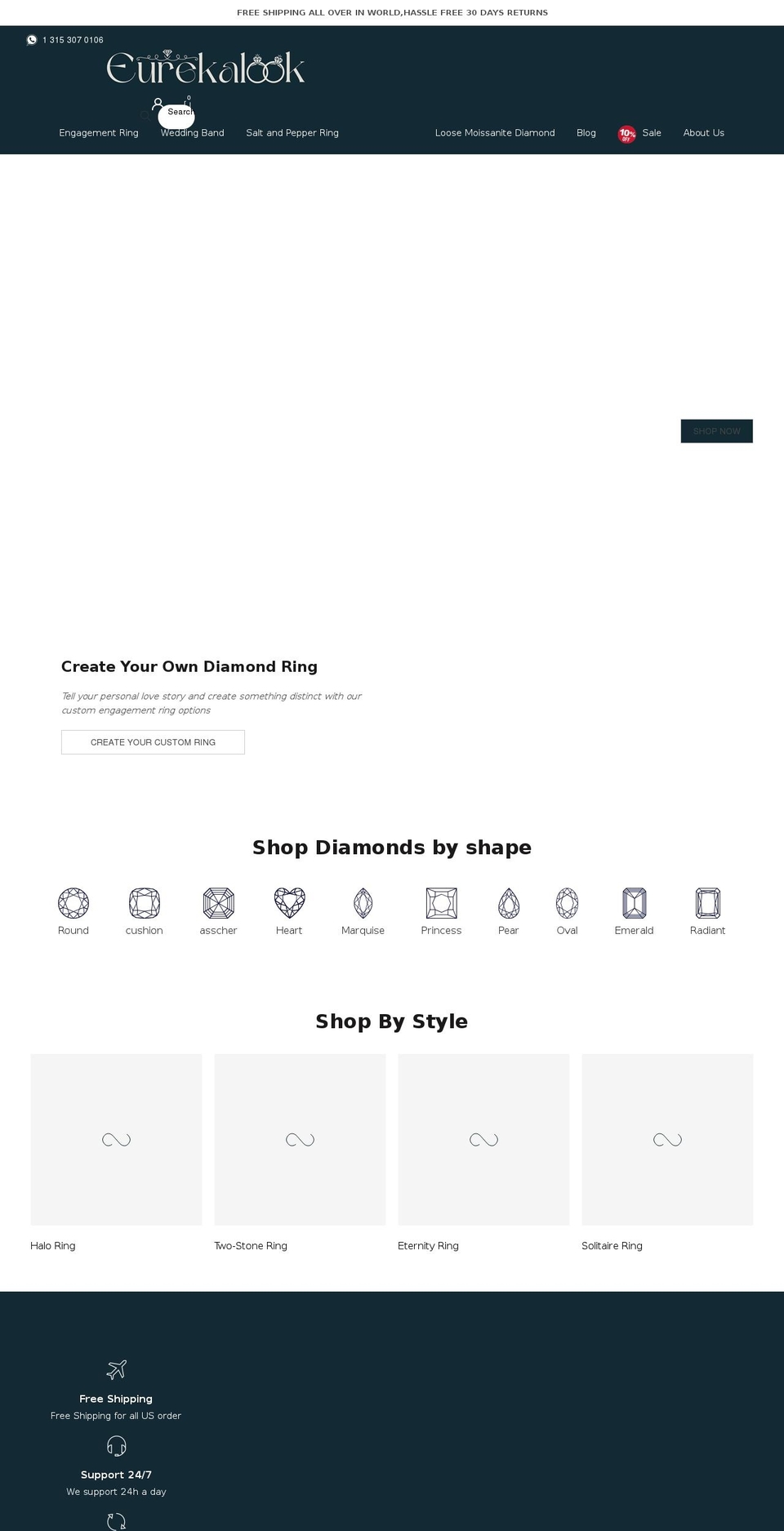 eurekalook.com shopify website screenshot
