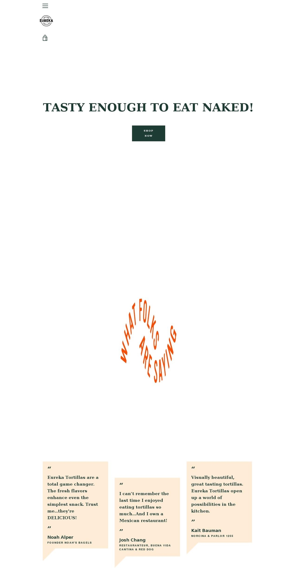 eurekatortilla.com shopify website screenshot