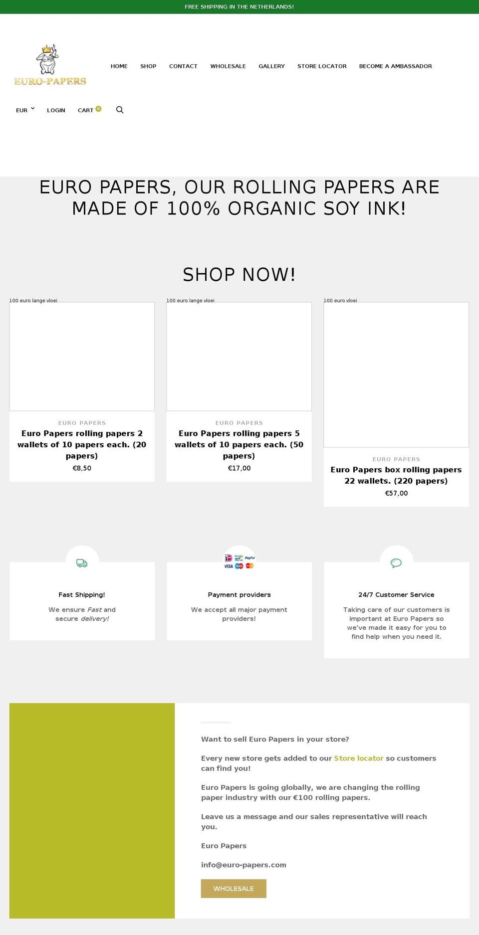 euro-papers.com — Shopify storefront screenshot