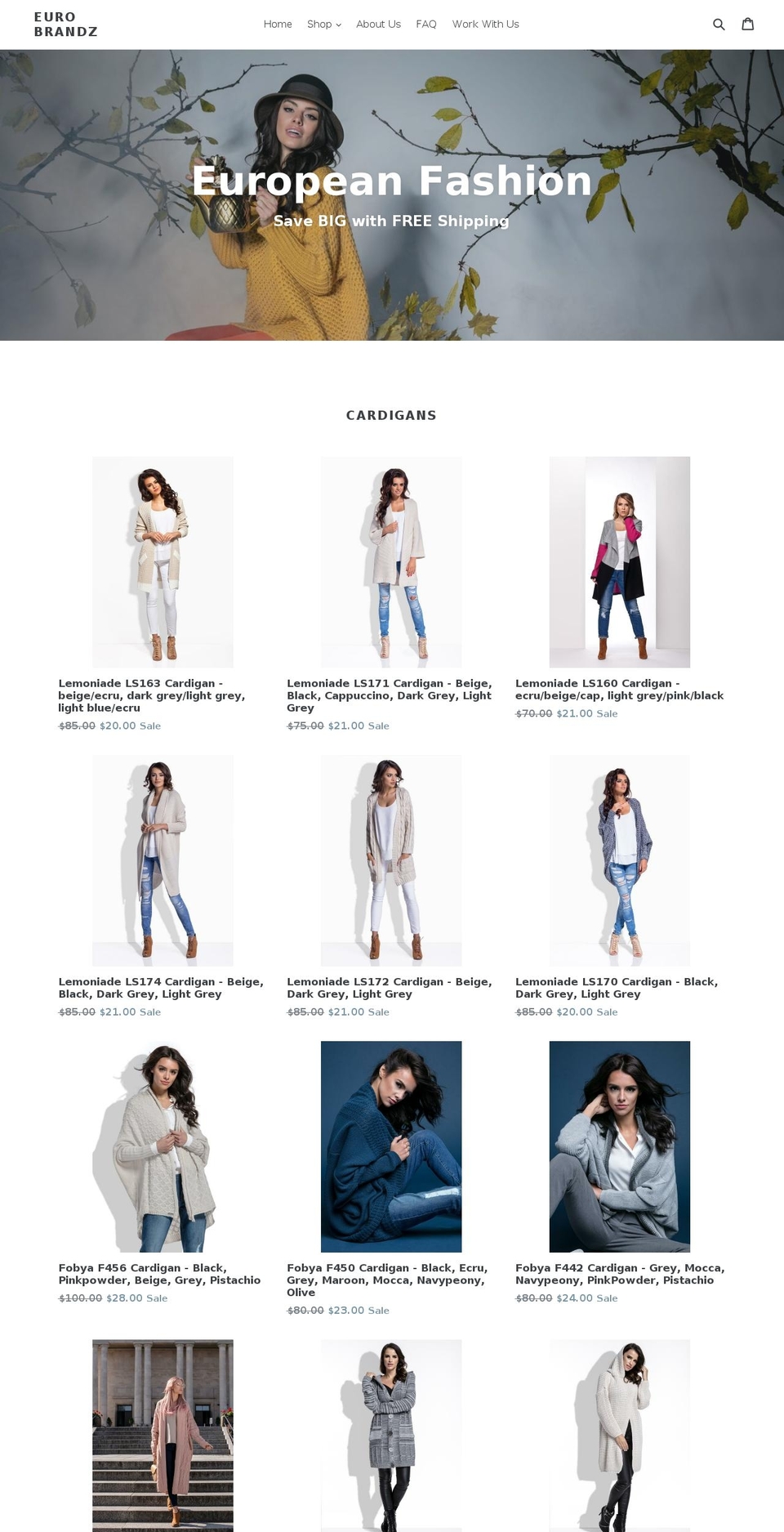 eurobrandz.com — Shopify storefront screenshot