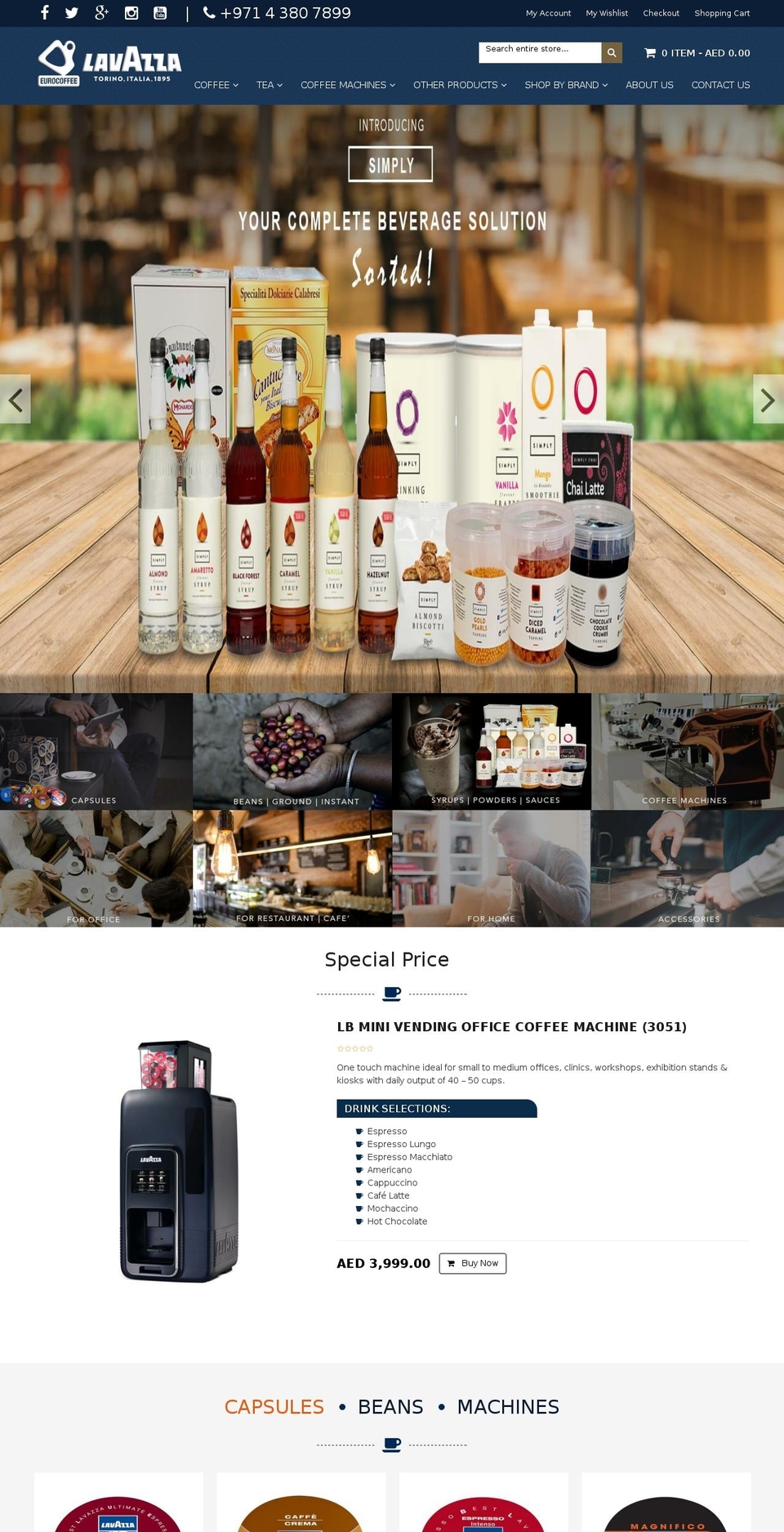 eurocoffee.ae shopify website screenshot