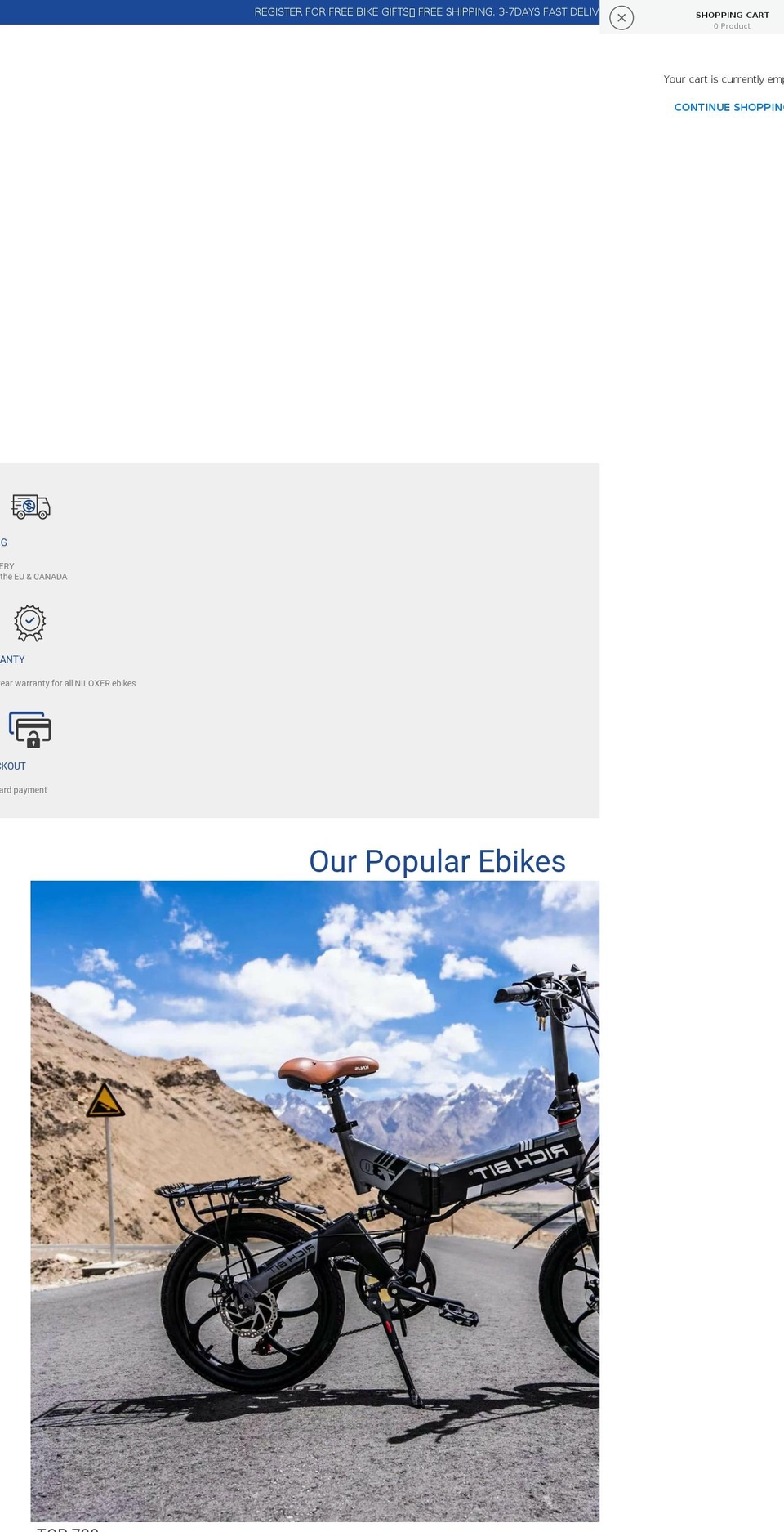 euroebikes.com shopify website screenshot