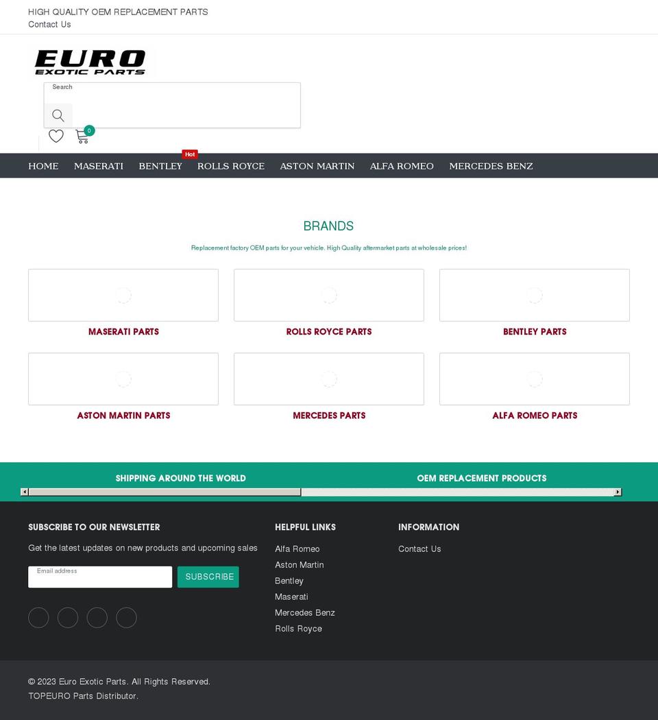 euroexoticparts.com shopify website screenshot