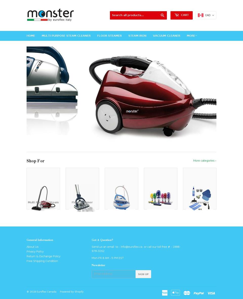 euroflex.ca shopify website screenshot