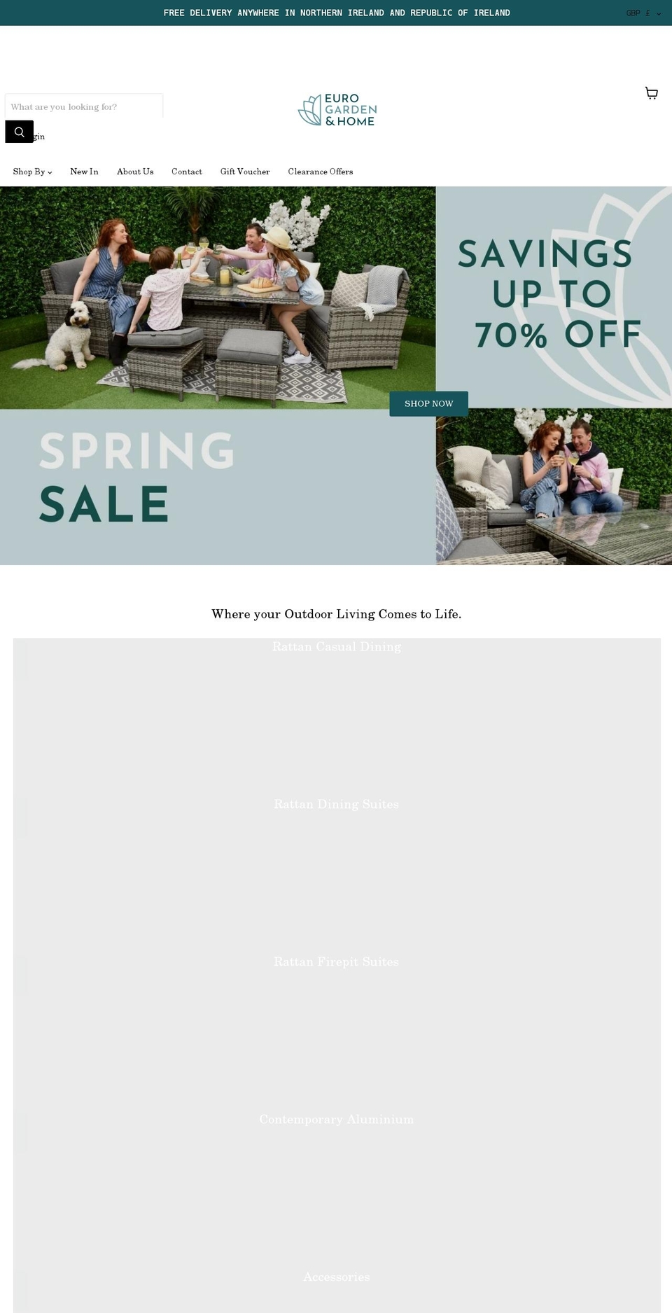 eurogardenandhome.com shopify website screenshot