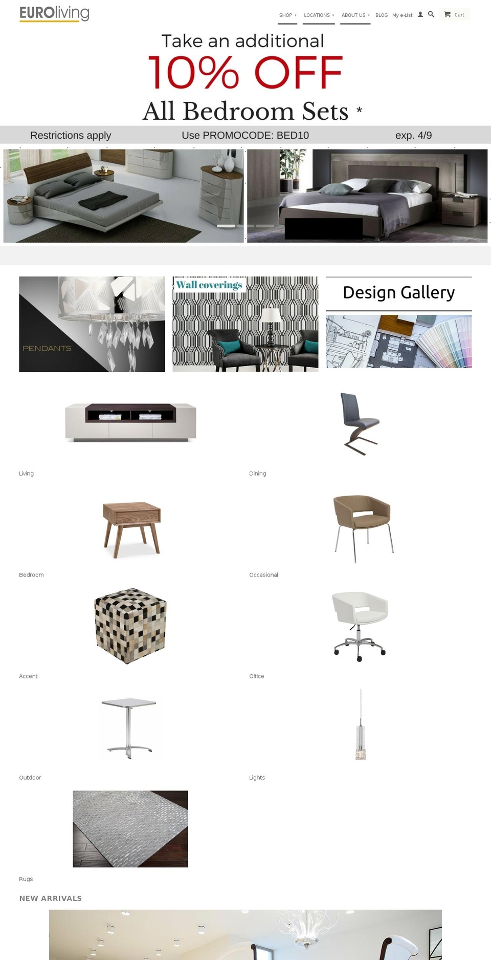 eurolivingfurniture.com shopify website screenshot