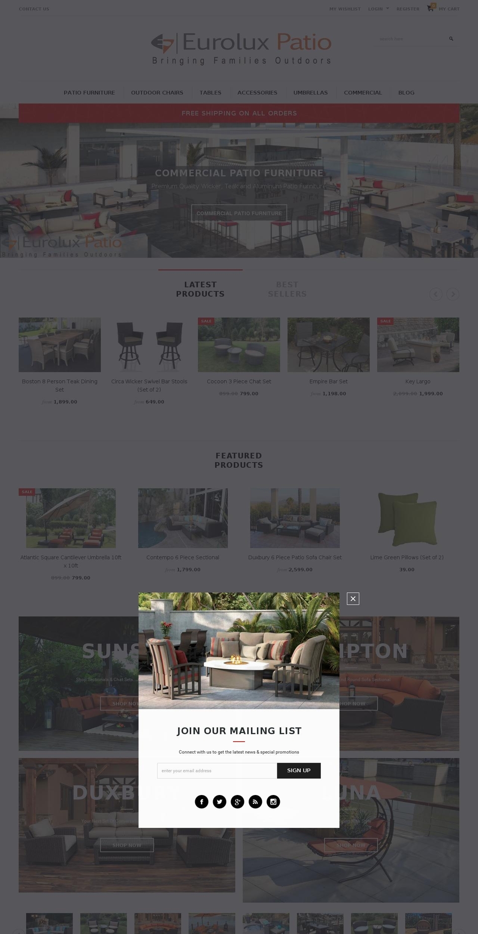 euroluxpatio2.myshopify.com shopify website screenshot