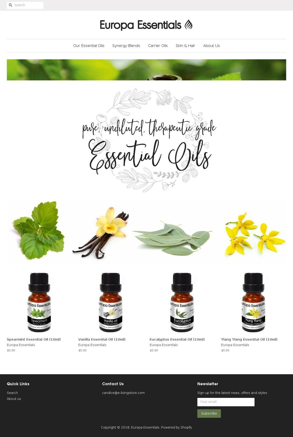 europaessentials.com — Shopify storefront screenshot