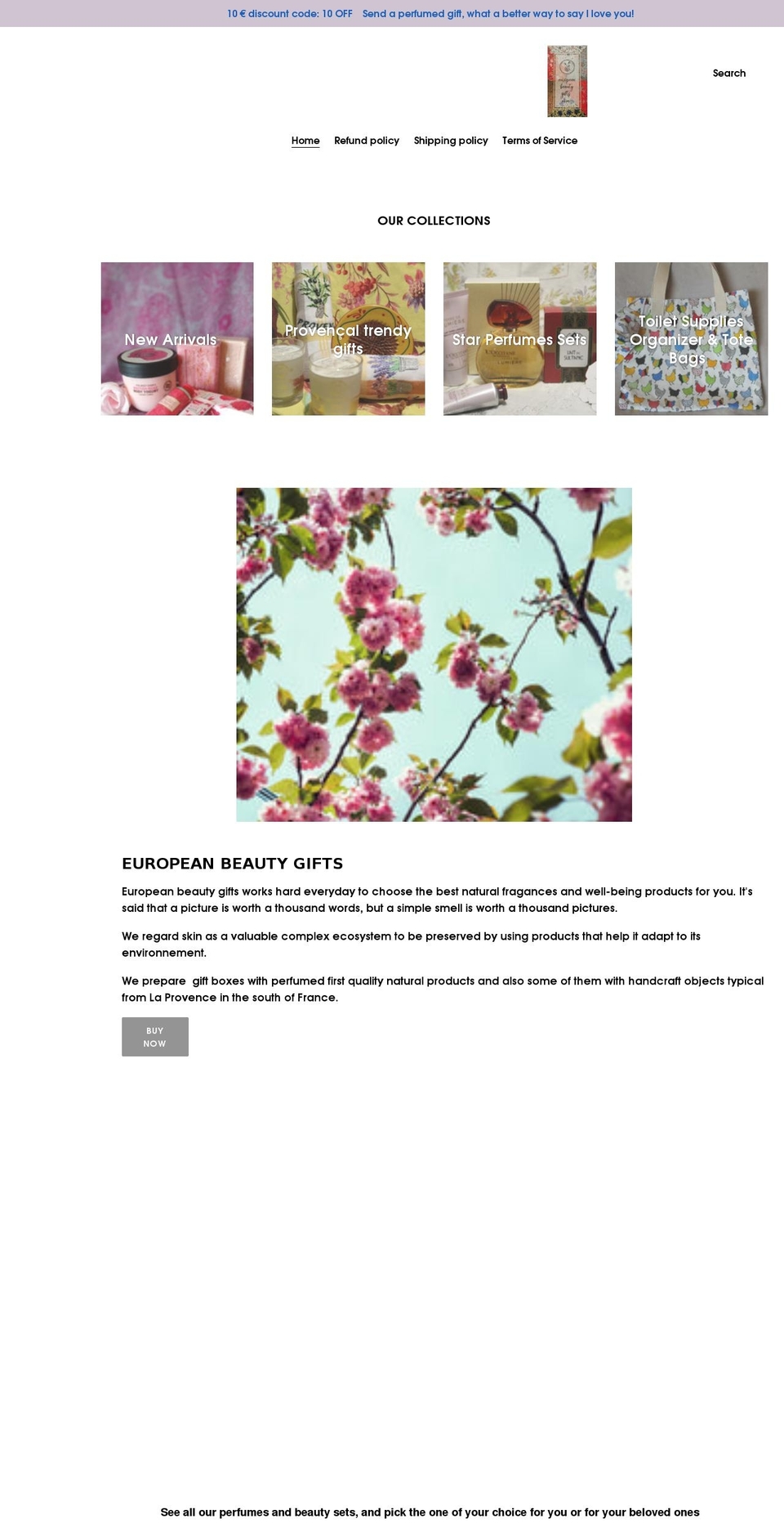 european-beauty-gifts.com shopify website screenshot