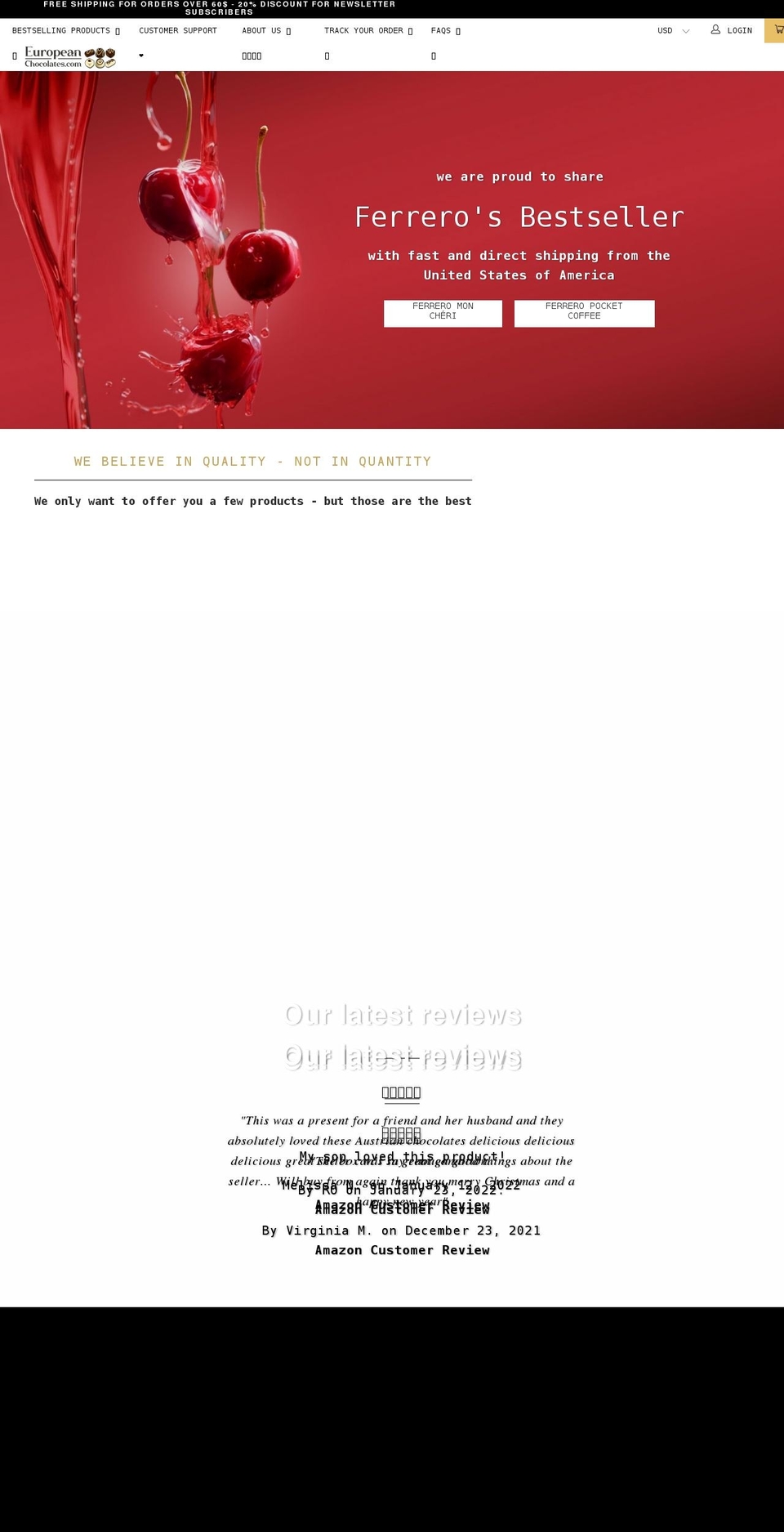 european-chocolates.com shopify website screenshot