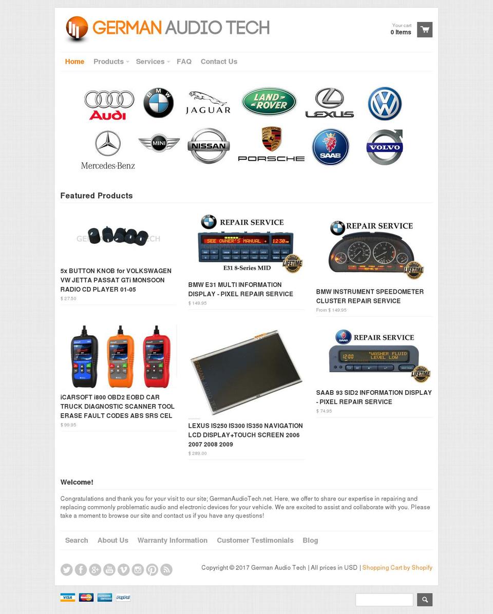 europeanaudiotech.com shopify website screenshot