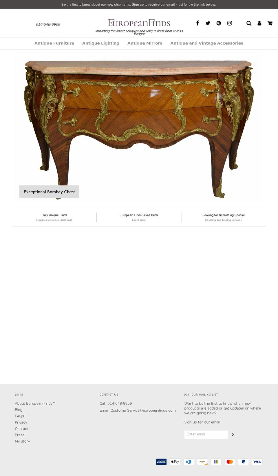 europeanfinds.com — Shopify storefront screenshot