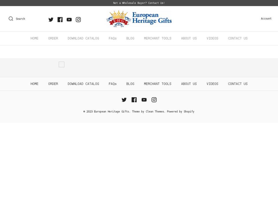 europeanheritage.gifts shopify website screenshot