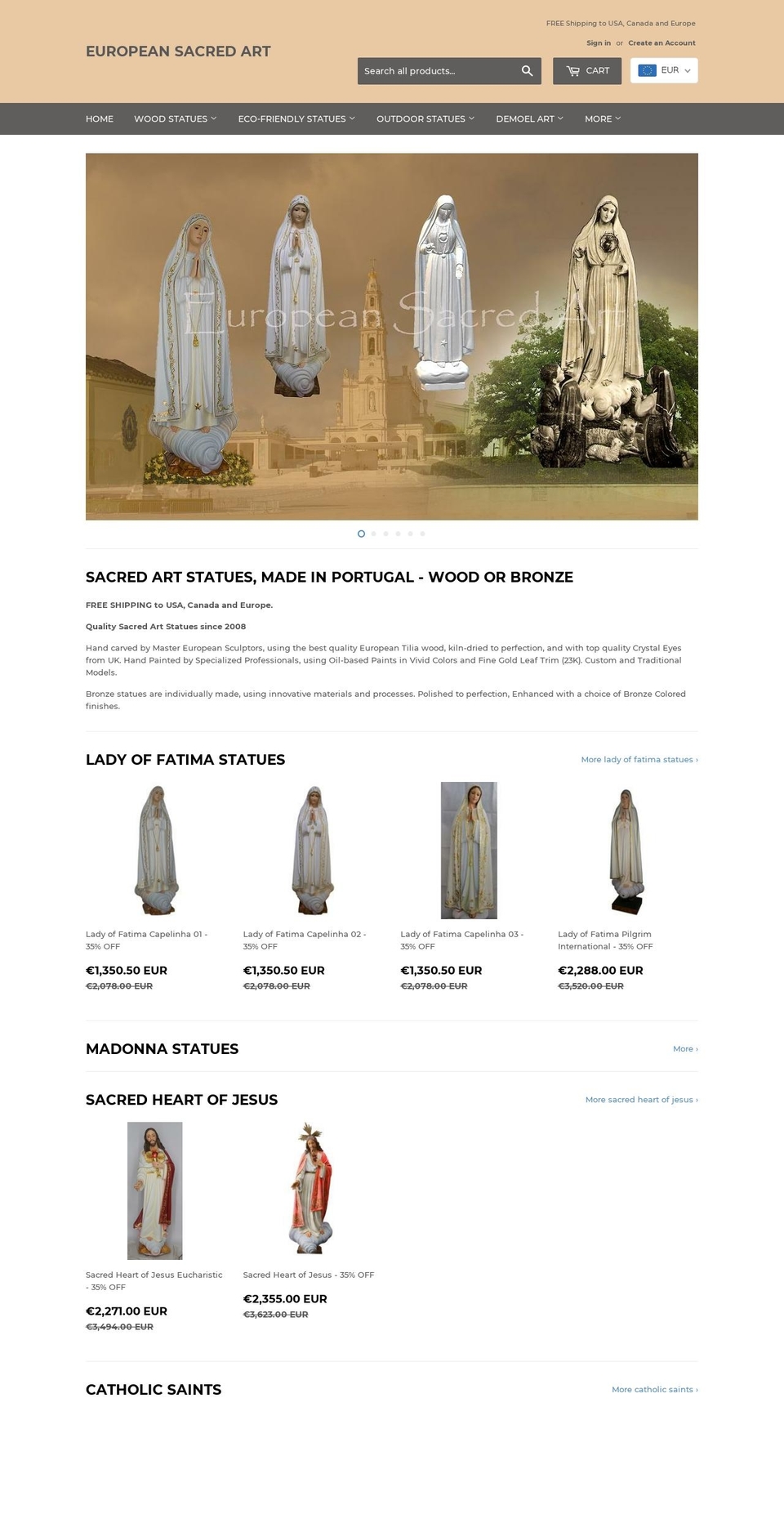 europeansacredart.com — Shopify storefront screenshot