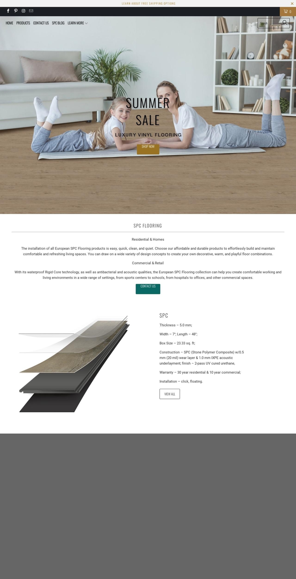 europeanspcflooring.com shopify website screenshot