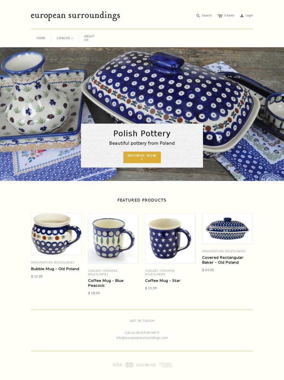 europeansurroundings.com shopify website screenshot