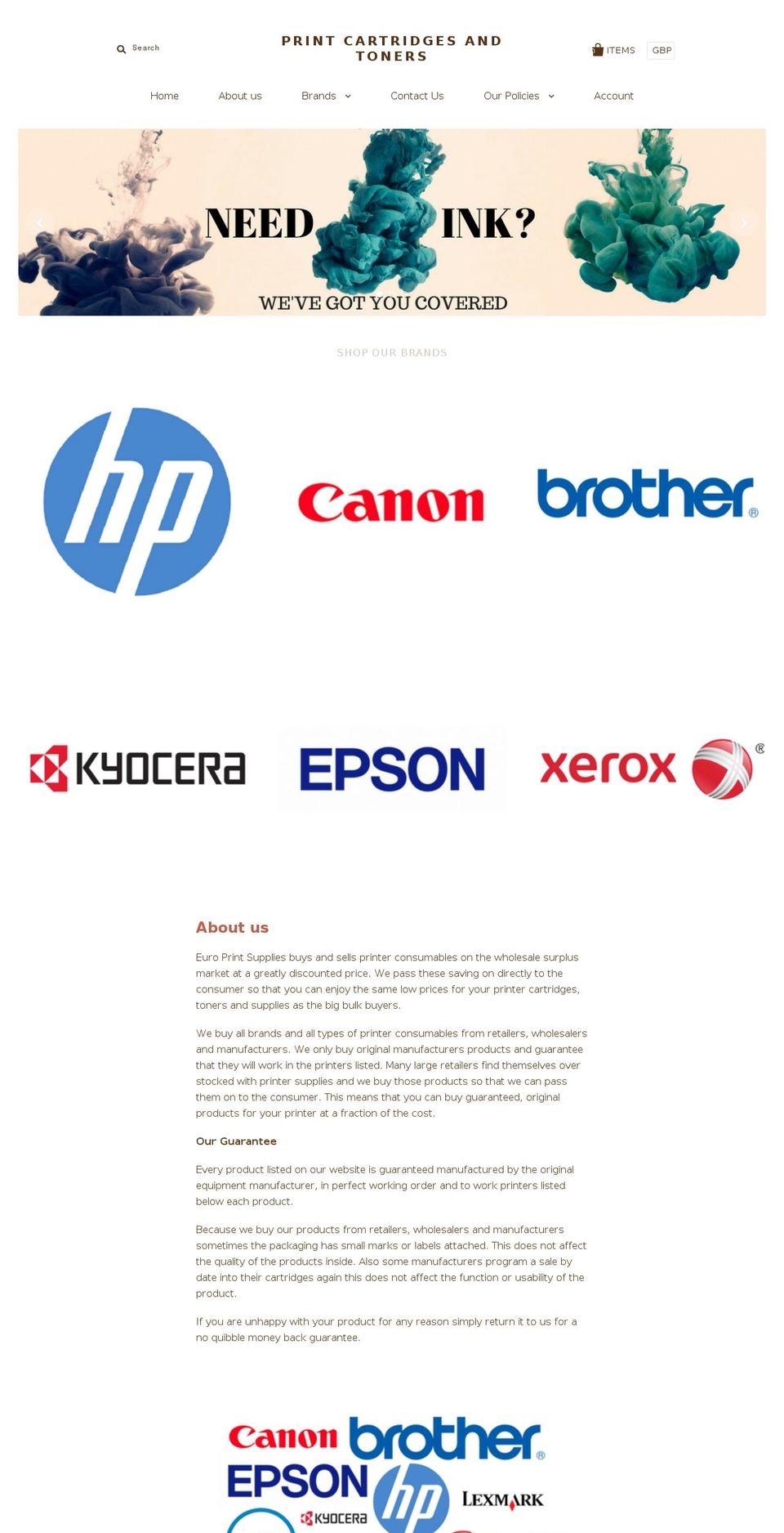 europrintsupplies.com shopify website screenshot