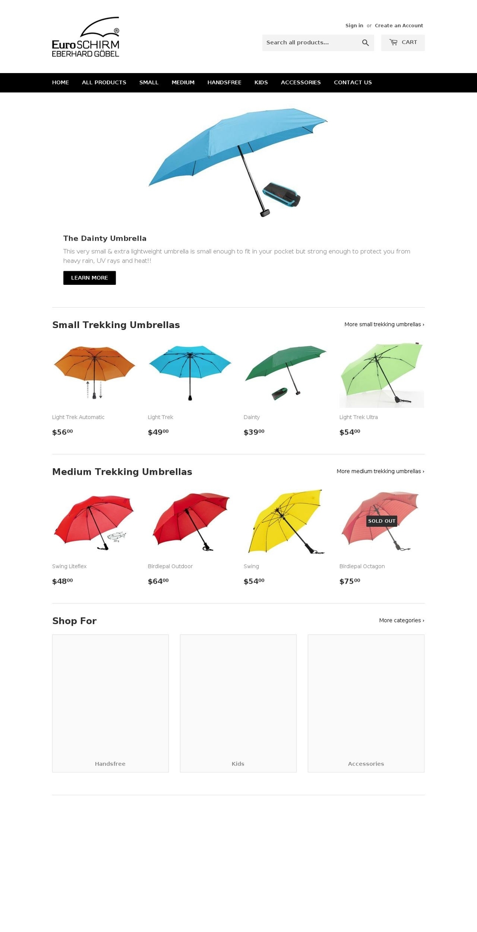 euroschirmusa.com shopify website screenshot