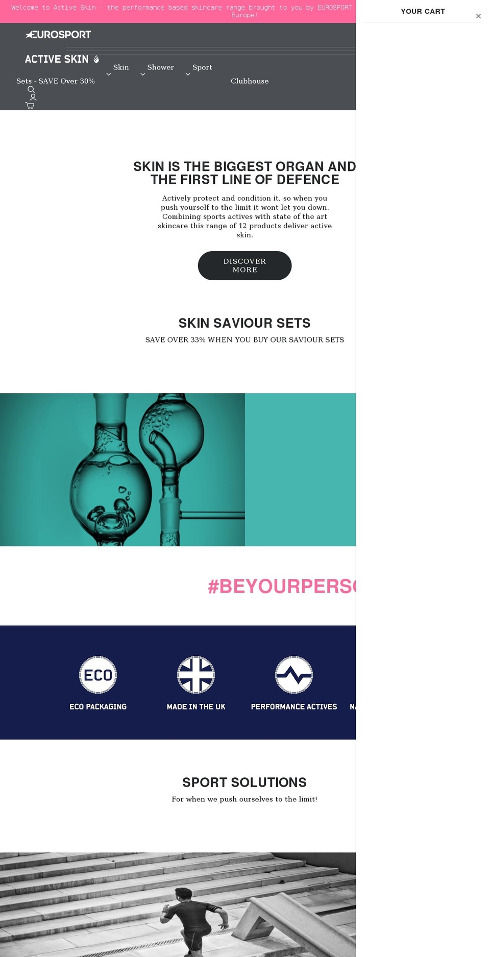 eurosportactiveskin.com shopify website screenshot