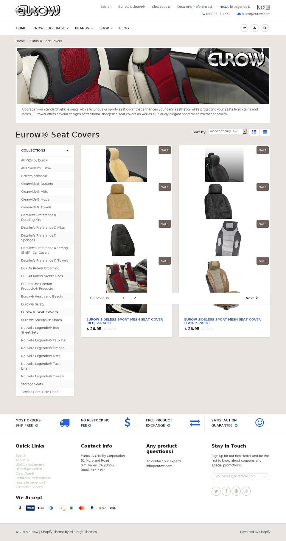 eurowsheepskin.com — Shopify storefront screenshot