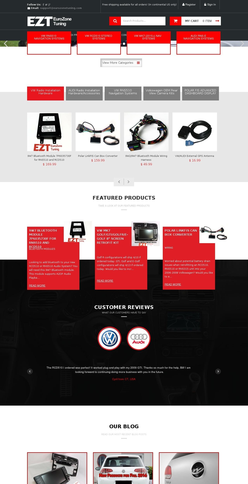 eurozonetuning.com shopify website screenshot