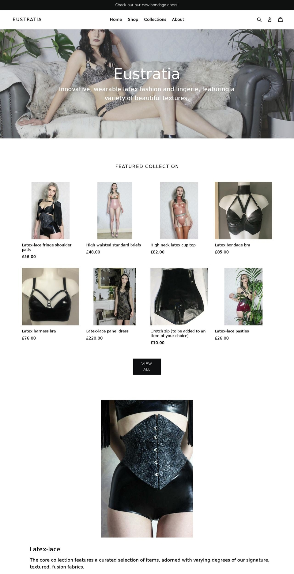 eustratia.com shopify website screenshot