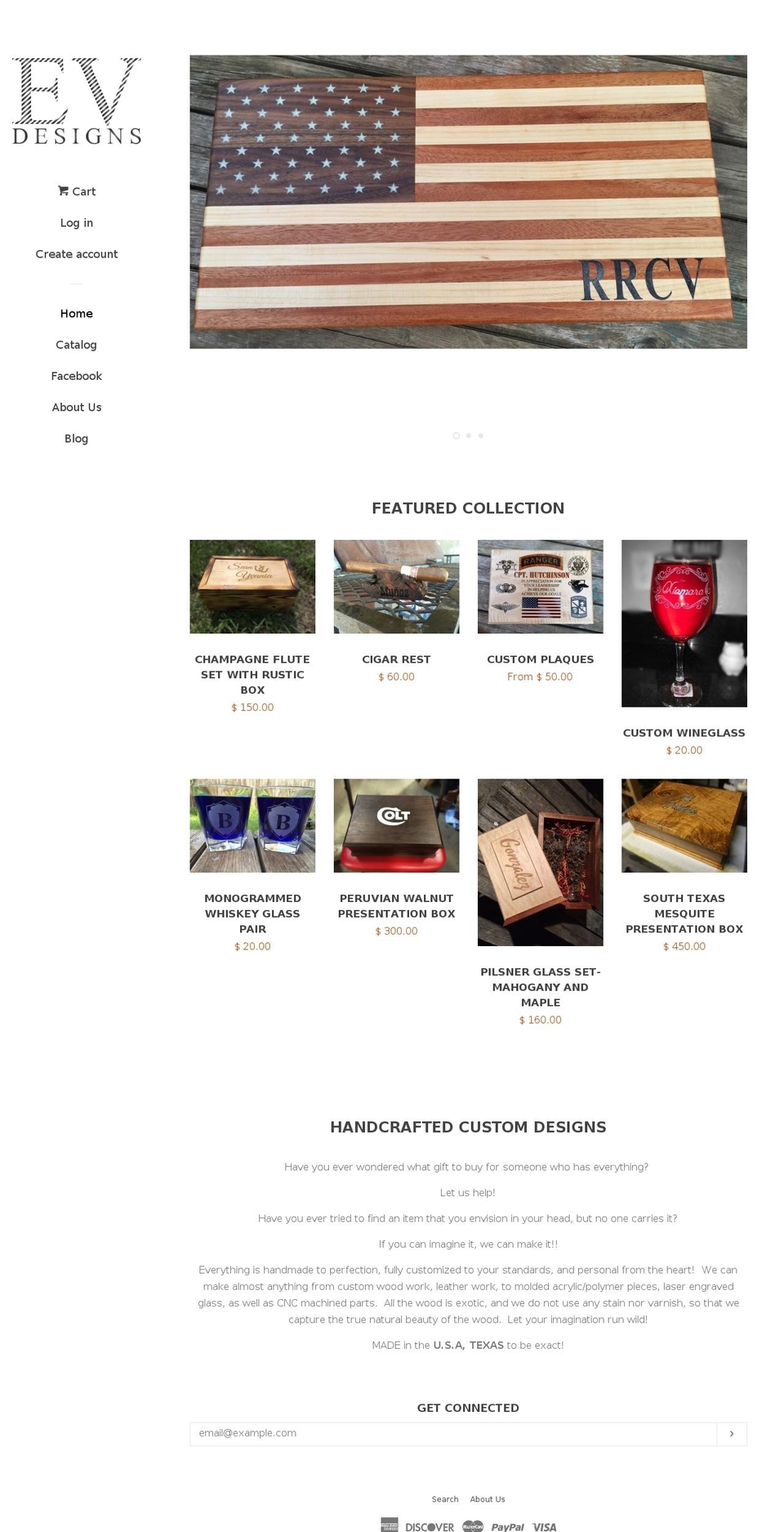 ev-designs.com shopify website screenshot