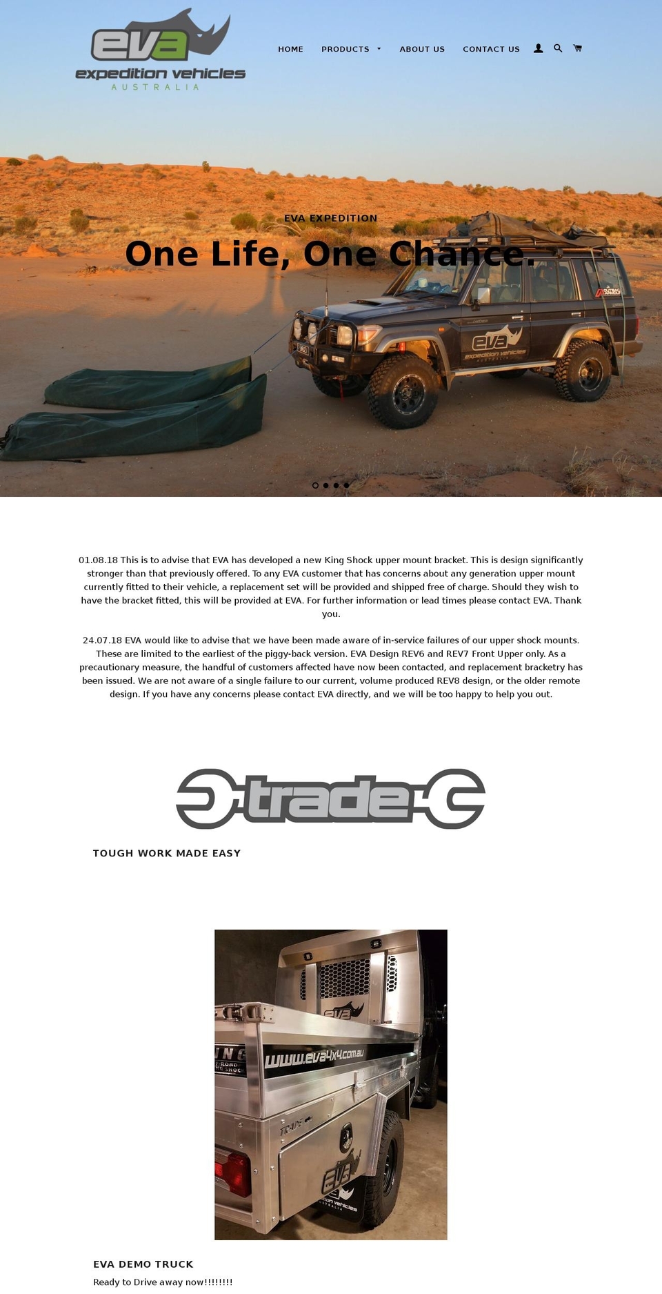 eva4x4.com.au shopify website screenshot