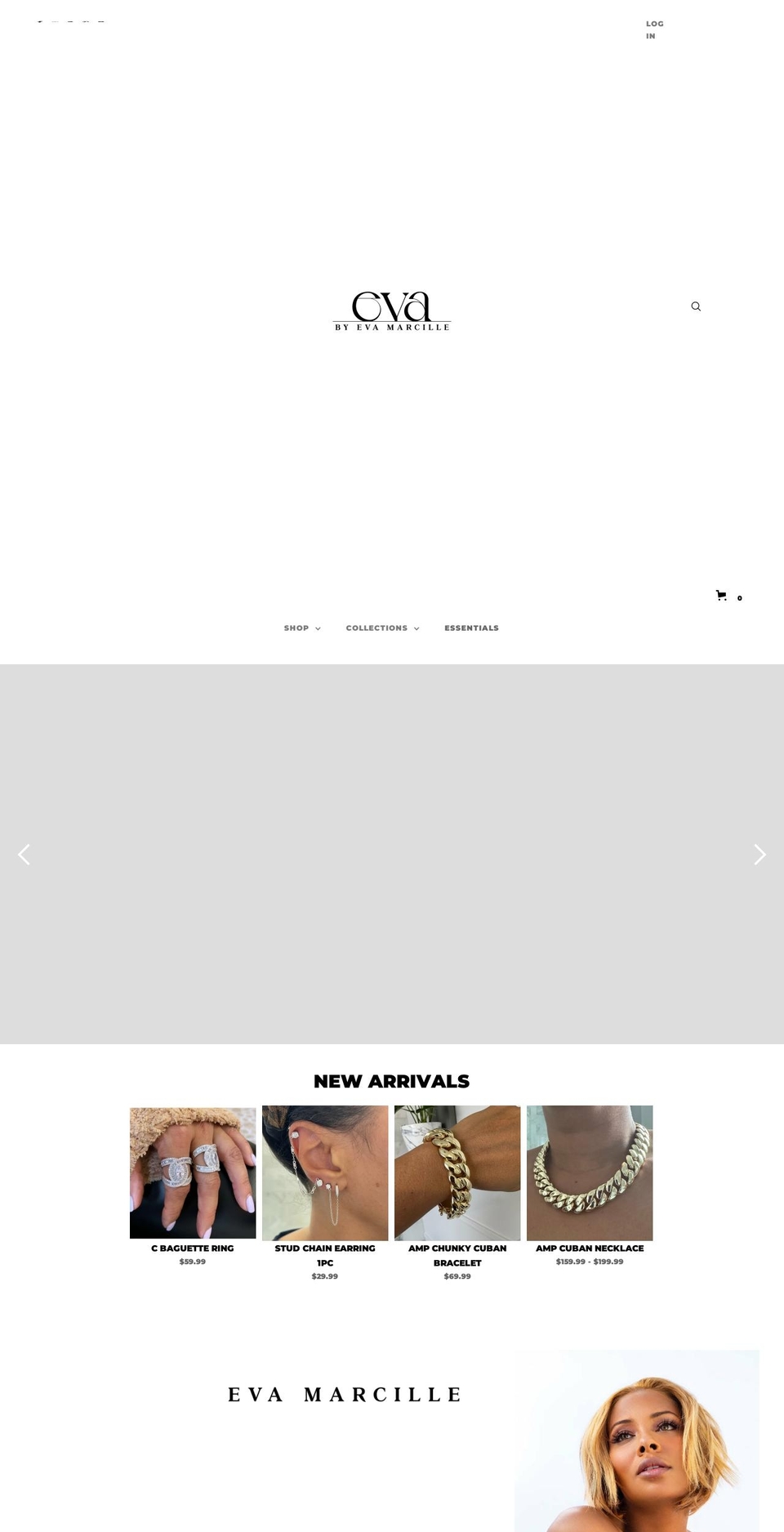 evabyevamarcille.com shopify website screenshot