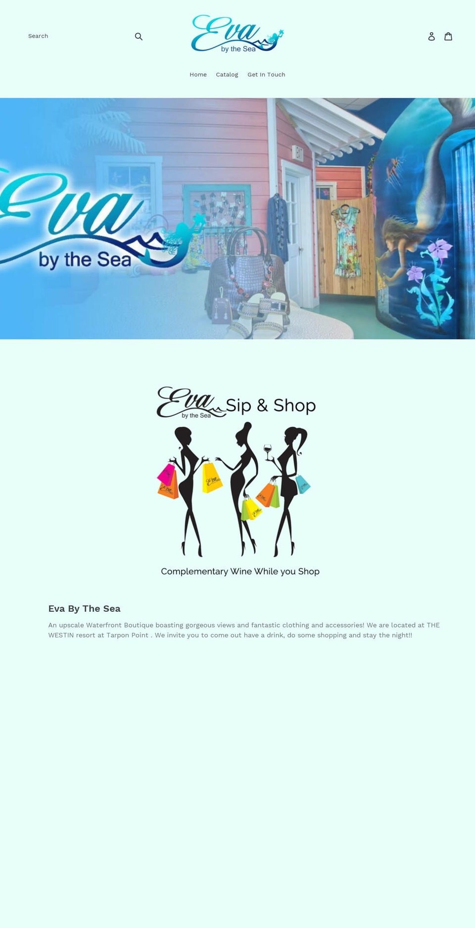 evabythesea.com shopify website screenshot