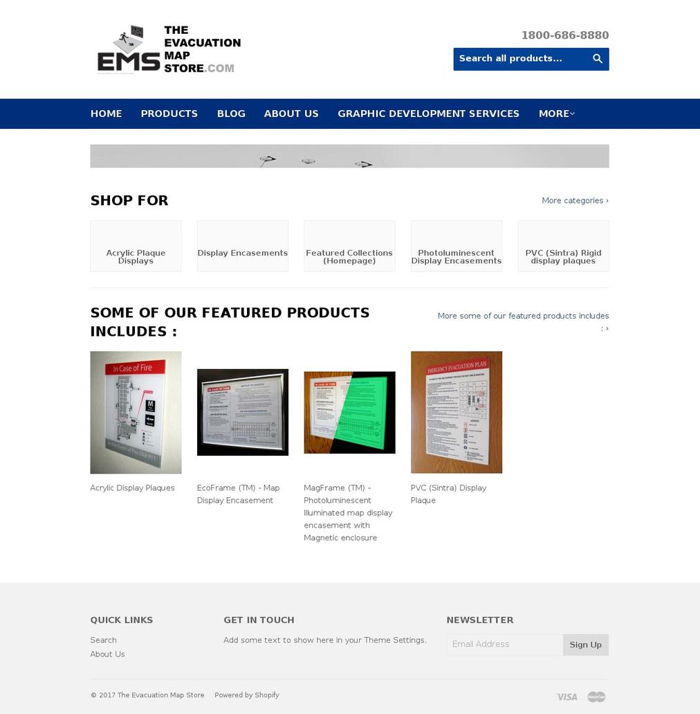 evacuation-map-store.com shopify website screenshot
