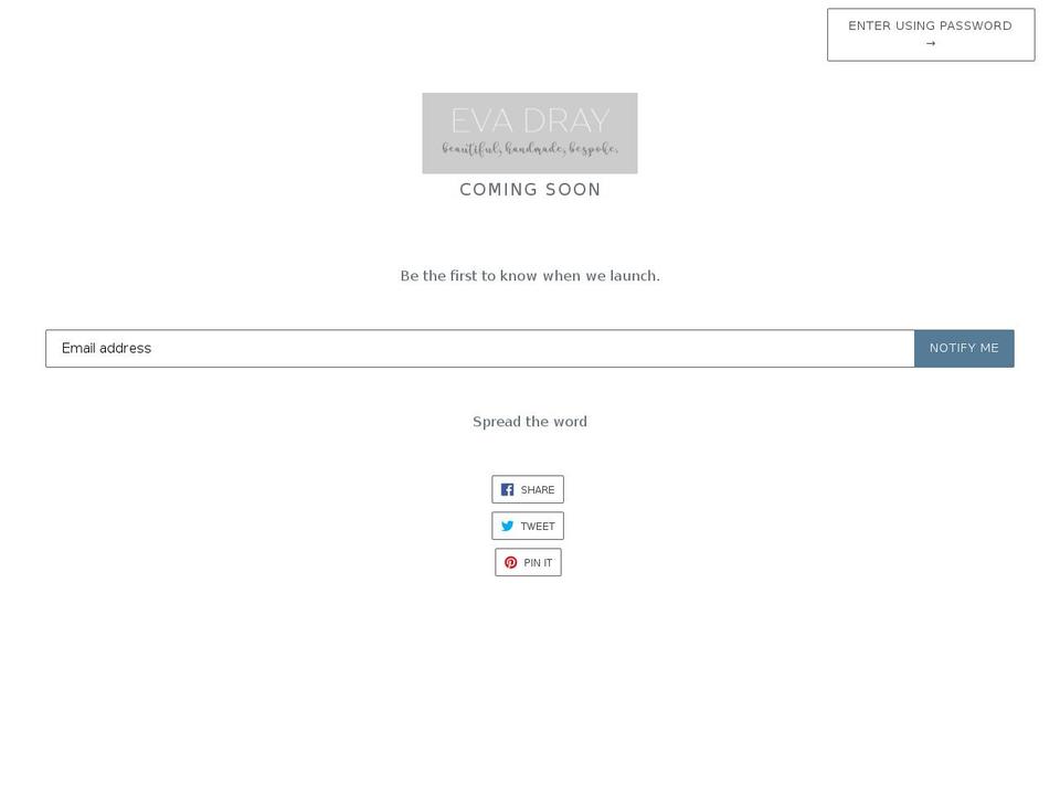 evadray.com shopify website screenshot