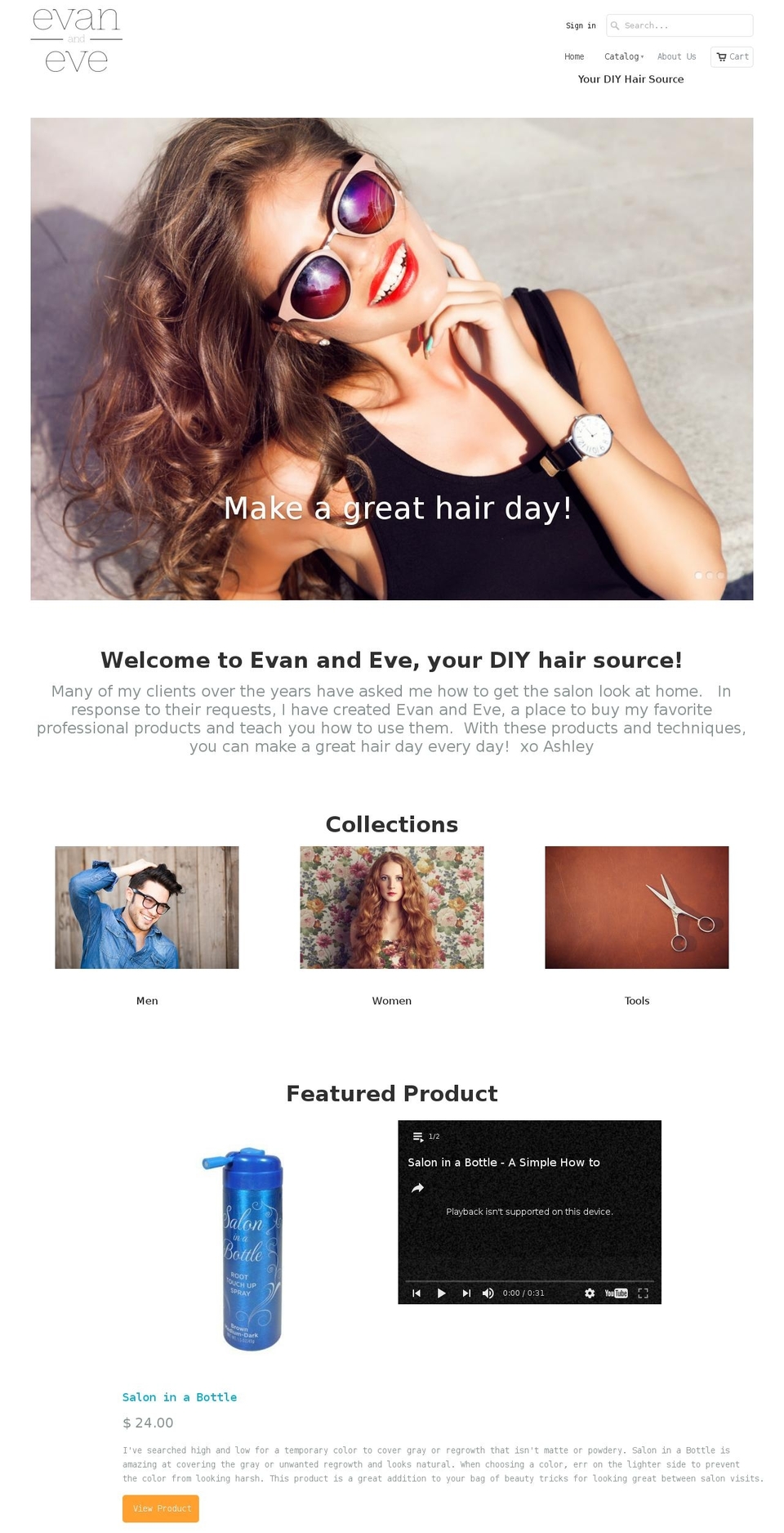 evanandeve.com shopify website screenshot