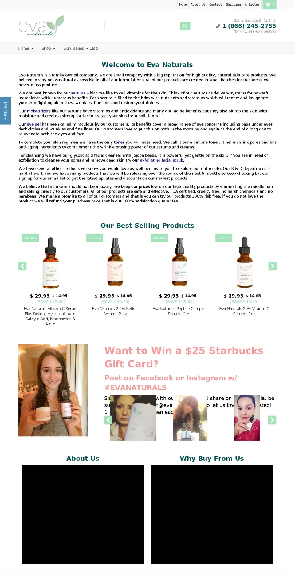 evanaturals.net shopify website screenshot